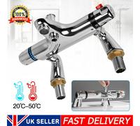 Chrome Bathroom Thermostatic Bath Shower Mixer Taps Deck Mounted Valve Bar UK