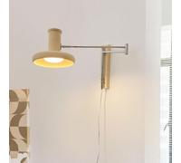 Chrome Bedroom Bedside Reading Light Plug in Wall Lamp with Plug Cord and On/Off Switch White Swing Arm Wall Lamp Flexible Modern Nordic Iron Wall Lighting Fixture