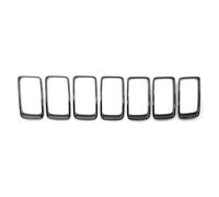 Chrome/Black Car Front Grille Grill 7Pcs/Set For Jeep For Grand For Cherokee 2014 2015 2016 Inserted Ring Trim Cover ABS Plastic Car Front Grill(Black)