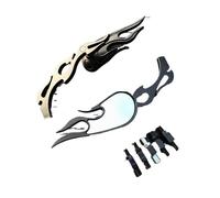 Chrome Black Flame Rearview Mirror For hond&a For REBEL 250 SHADOW 600 750 VTX VT Simple And Generous Unique Design Motorcycle Rear View Rearview Mirrors