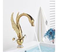 Chrome Black Gold Basin Sink Faucet Swan Crystal Mordern Art Hot Cold Mixer Crane Kitchen Tap Deck Mounted Brass