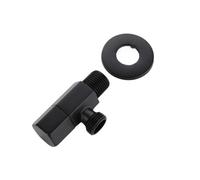 Chrome/Black/Gold/Rose Gold/Brushed Gold Soild Brass G1/2 Angle Valve Switch Valve for Bathroom(Black-1)