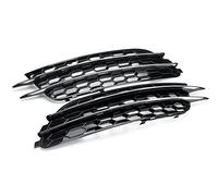 Chrome/Black RS6 Style ABS 2x Car Front Fog Light Grille Cover Trim For A6 C7 Sedan 2012 2013 2014 2015 Fog Lamp Grill Front Grill(Silver)