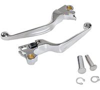 Chrome Brake Clutch Hand Lever Sets Pairs Aftermarket Part Compatible with Harley Davidson Dyna Softail Fat Boy Low Rider Super Glide Wide Glide Breakout 2014-2015