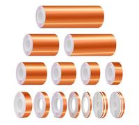 CHROME BURNT-ORANGE Self-Adhesive Vinyl Pin Stripe Roll Decal Sticker Tape 9.80m 32ft - 3mm & 5mm | 1/8" & 1/5", Universally Compatible for Cars, Trucks, Vans, Motorcycles, Bikes, Arts & Crafts