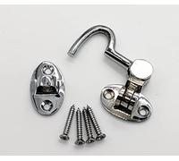 Chrome Cabin Hook 2 Inch Cabin Hook & Eye Silent Catch Door Latch Holder with Screws Silent Cabin Hook for Shed Gate Catch Garden Gate Latch Patio Doors in Various Finishes Pack of 1.