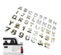 Chrome Car Emblem Stickers - 26 Pieces Letter Stickers, Alphabet, Letters, Numbers, Symbol, Badge