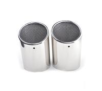 Chrome Car Exhaust Pipe Tip Cover For Q7 Tdi For Quattro 2006 2007 2008 2009 2010-2013 Stainless Steel Rear Tail Throat(2pcs Silver)