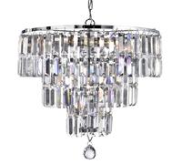 Searchlight Empire chandelier with crystal prisms