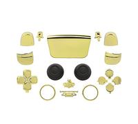 Chrome Color Replacement D-pad R1 L1 R2 L2 Triggers Touch Pad Share Options Face Buttons Thumbsticks Full Buttons Clip Shell w/Accent Rings Set for PS5 Playstation Controller (Chrome Gold)