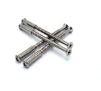 Chrome Connecting Screws with Sleeves M4 x 60mm Bolt Length x 20mm Sleeve Length Snap-Off Adjustable Bolts for Door Handle Knob or Rose (Pack of 4)