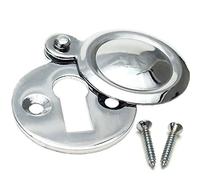 Chrome Covered Key Escutcheon - Round Front Main Door Keyhole - Plate Lock Cover