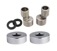 Chrome Cranked Adapter Connectors - Durable Brass Body with Polished Chrome Finish, Ø 60 x 20mm Round Plate and 47mm Crank Length, Ideal for Plumbing Applications in Bathrooms and Kitchens