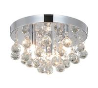 Chrome Crystal Ceiling Light - 25/30cm K9 Crystal Chandelier G9 Compatible Compact Flush Mount Lamp for Foyer Hallway Entryway Modern Decorative Lighting