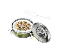 Chrome Culinary Saucepan - Polished Pressure Vessel, Rustproof Simmering Pail, Aluminum Skillet Sieve, Gourmet Broth Kettle, Portable Stewing Jar, Chef Dish | for Vegetable Camping Home Kitchen Travel