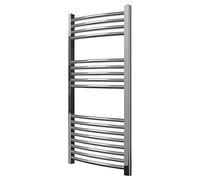 Chrome Curved Heated Towel Rail 500mm wide x 1000mm high Central Heating Towel Radiator