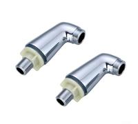 Chrome Deck Mounted Bath Filler Shower Mixer Tap Legs Adapter Extension Set 2 Pieces Mirror Finish Brass Bathroom Wall Mount Converter Transformation Kit Bath Mounted Fixtures