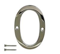 Chrome Door Numbers Screw On 3 Inch Number 0 Door Number Elegant and Bold Door Numerals Suitable for All Door Types Including Wooden uPVC and Composite.