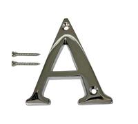 Chrome Door Numerals Screw On 3 Inch Letter A with Screws