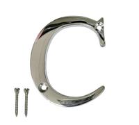 Chrome Door Numerals Screw On 3 Inch Letter C with Screws
