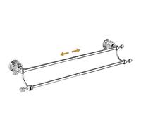 Chrome Double Towel Rack,Adjustable Towel Holder Silver Crystal Bathroom Towel Bar