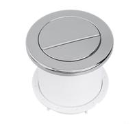 Chrome Dual Flush Button For Toilet Tanks, Round Pneumatic Air Type Push Plate Compatible With Many Brands, Stylish Silver Finish With Small Inner Key, Easy Clean Abs Construction, 84x98mm(Silver)
