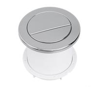 Chrome Dual Flush Toilet Button for Concealed Cisterns Twin Hose Pneumatic System Replacement for Popular Brand Units Round Profile Design (Silver)
