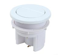 Chrome Dual Flush Toilet Push Button Air Type Pneumatic Cistern Replacement for Popular Brands Round Design with Inner Button Modern Stylish Easy Clean ABS Material (White)