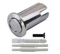 Chrome Dual Flush Toilet Push Button with Threaded Push Rods Compatible with D2D AH0001700R A822044001 Replacement Long Body Toilet Flush Button