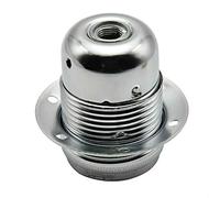 Chrome E27 Lamp Holder Vintage Industrial Metal Bulb Socket,Threaded Base, for Pendant Lights, DIY Lighting,LED Edison Screw Bulbs, Safe Earthed Fitting for Ceiling or Wall Applications
