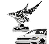 Chrome Eagle Hood Ornament - Self-Adhesive Car Bonnet Badge Sticker for Front Bumper Decoration