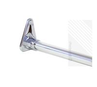 (Chrome) EcoSpa Shower Bath Curtain Rail Pole L or U Shape