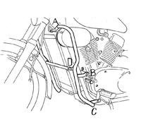 Chrome engine guard for Kawasaki VN 1500 cast wheel (1988-1992)