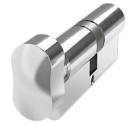 Chrome Euro Profile 6 Pin Cylinder & Thumbturn 45/45mm - Front Door Barrell Lock