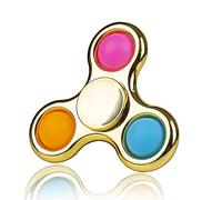 Chrome Fidget Spinner Poppet Simple Rotation Sensory Toy, Pop it Fidget Toy, Portable Fidget Poppet Stress Relief Anti-Anxiety Poper Spinner Metallic Gold Hand Toy Brain Development Toy Gift for Kids