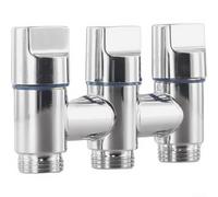 Chrome Finish 3-Way Diverter Valve 1/2 Inch Angle Stop for Washing Machine Dishwasher Shower and Irrigation Systems(Chrome)