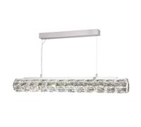 Chrome Finish Trim LED Pendant Ceiling Fitting Light with Clear Oblong Crystals