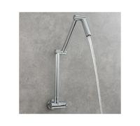 (Chrome) Folding Kitchen Sink Faucet Rotating Extension Single Cold Tap Wall Mounted