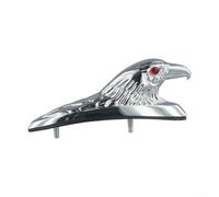 Chrome for eagle Head Motorcycle Front Frame Ornament Retro Metal for sculpture for Fender Decor Custom Bike for accent 15.5cm Silver