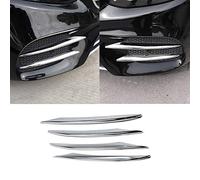 Chrome Front Corner Mesh Grill Molding Side Air Vent Fog Lights Exterior Cover Trims for Mercedes-Benz New E-Class W213 E300 Sedan Sport 2017 2018 2019 Car Exterior AccessoriesF