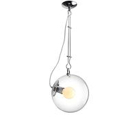 Chrome Globe Pendant Light with Clear Glass Shade, E27 Industrial Kitchen Island Lighting Fitting, Modern Creative Hanging Chandelier Lamps for Dining Room Cafe Bar Foyer