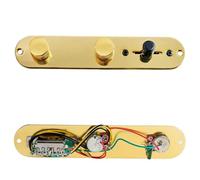 Chrome/Gold/Black 3 Way Loaded Metal Prewired Guitar Control Plate With Wiring Harness Knobs Compatible For TL Guitar(Gold)