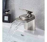 Chrome Gold Nickel ORB Basin Faucet Deck Mount Bathroom Mixer Hot Cold Mixer Crane Taps Waterfall Bath Wash Mixer(Nickel Short)