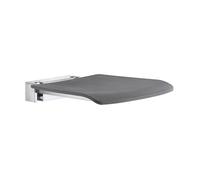 Chrome/Grey Folding Bathroom Wall Mounted Shower Seat Chair Smedbo UK Grey One Size