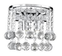Chrome Half Round Wall Light With Crystal Ball Drops