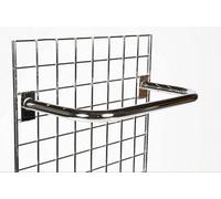 Chrome Heavy Duty 600mm D Rail Oval Tube GRIDWALL MESH Grid Wall Panel ARMS Hooks Retail Shop Display