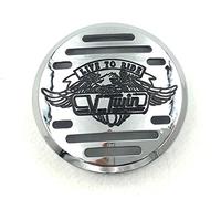 Chrome Horn Cover with Black Logo for 1998-2013 for Yamaha V-Star 650 / Classic/Custom 1999-2009 for Yamaha V-Star 1100 / Classic/Custom/Silverado 1995-2006 for Kawasaki Vulcan 801