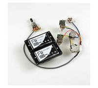 Chrome Humbucker PRO Alnico 5 Electric Guitar Pickups Wiring Harness Push-pull Guitar Pickups For Gibson/Epiphone Double Coil Pickups Pickups (Color : Chrome Frame BK)