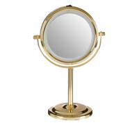 Chrome Iron Table Mirror, Durable 27x17cm Swivel Vanity Mirror, Modern Chrome Finis Premier Housewares Gold One Size