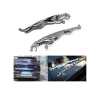 Chrome Jaguar Leaping Cat Metal Badge Emblem 95mm X 20mm (1 Pair)